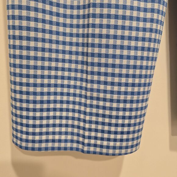 True Vintage 70s Sears Pants Womens 18 Wide Leg Blue Gingham Plaid Leisure USA - Picture 10 of 11